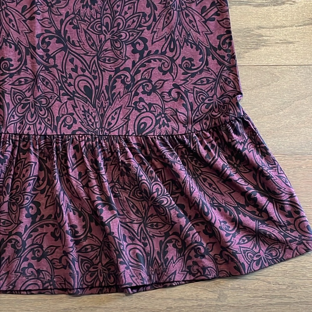 LOFT Petite Purple Floral Ruffle Dress - Size XSP - Picture 4 of 8